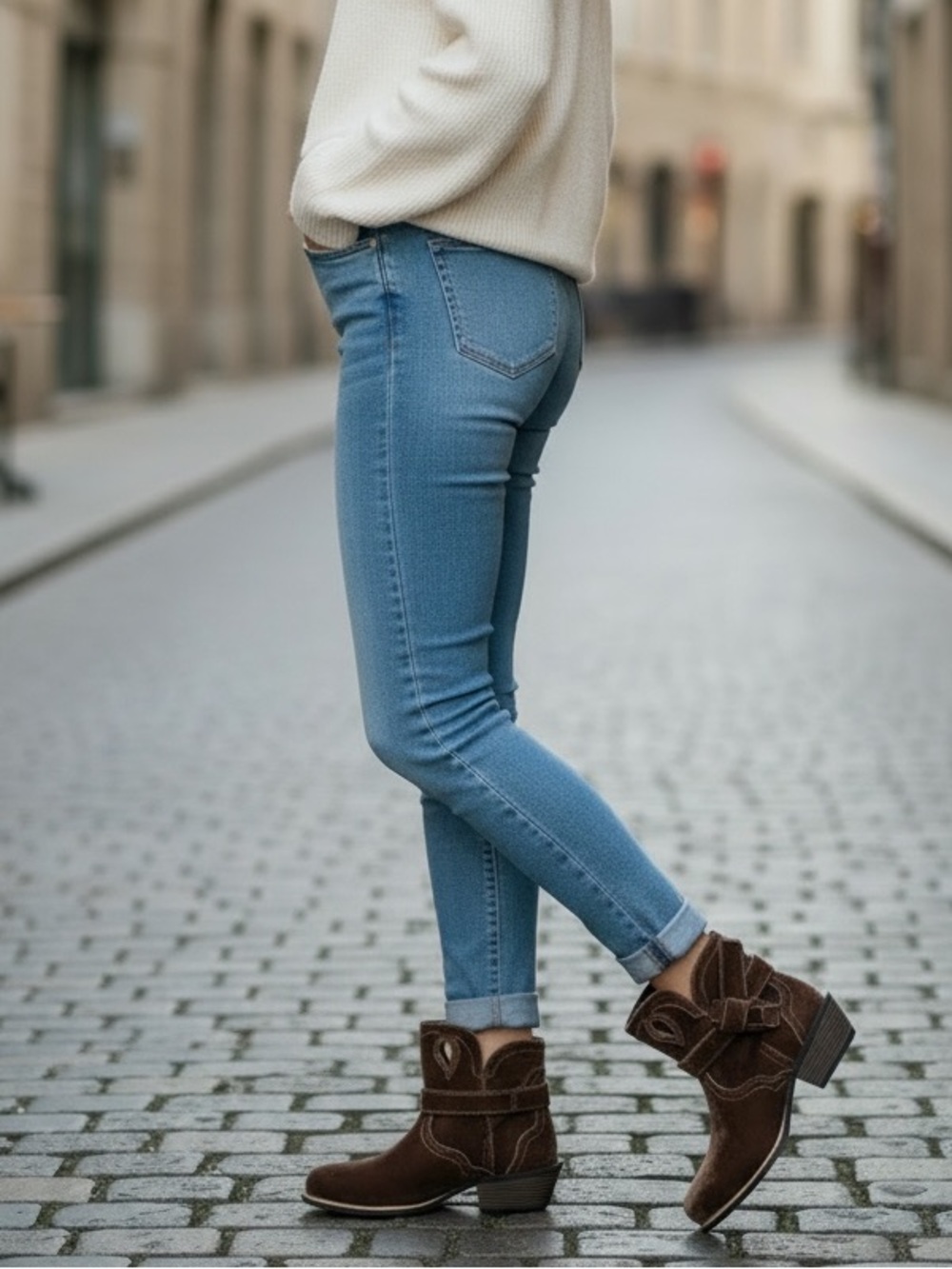 Justin Boots Brown Velvet Heeled Ankle Booties